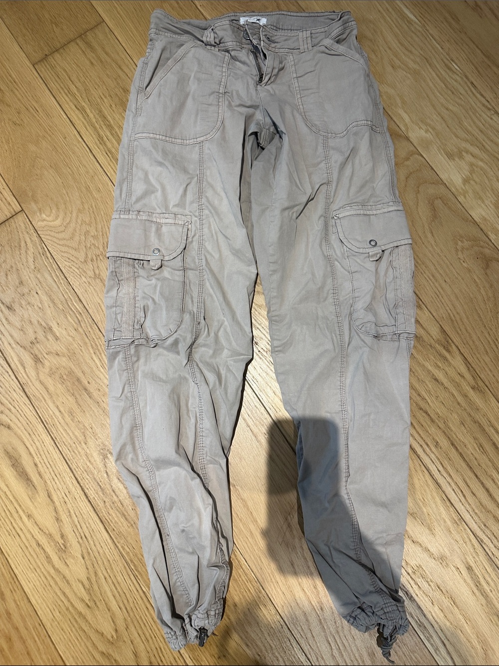 Beige Cargo Jogger Pants